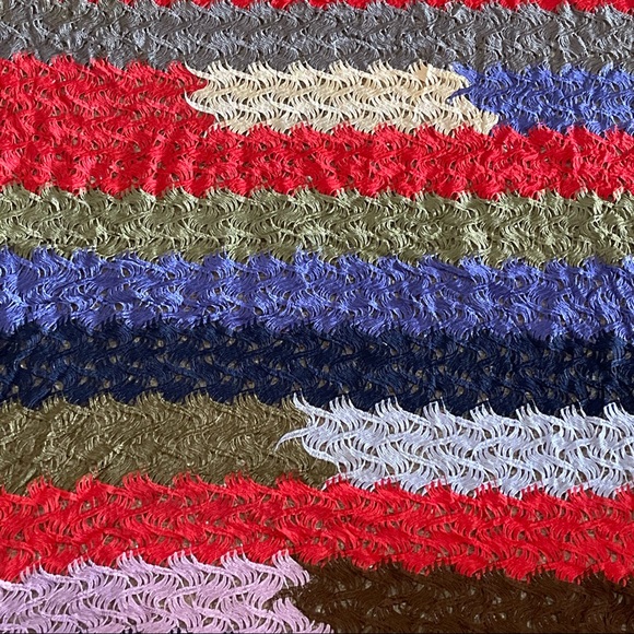 Multicolor Knit Striped Poly Print Fabric - Picture 6 of 7